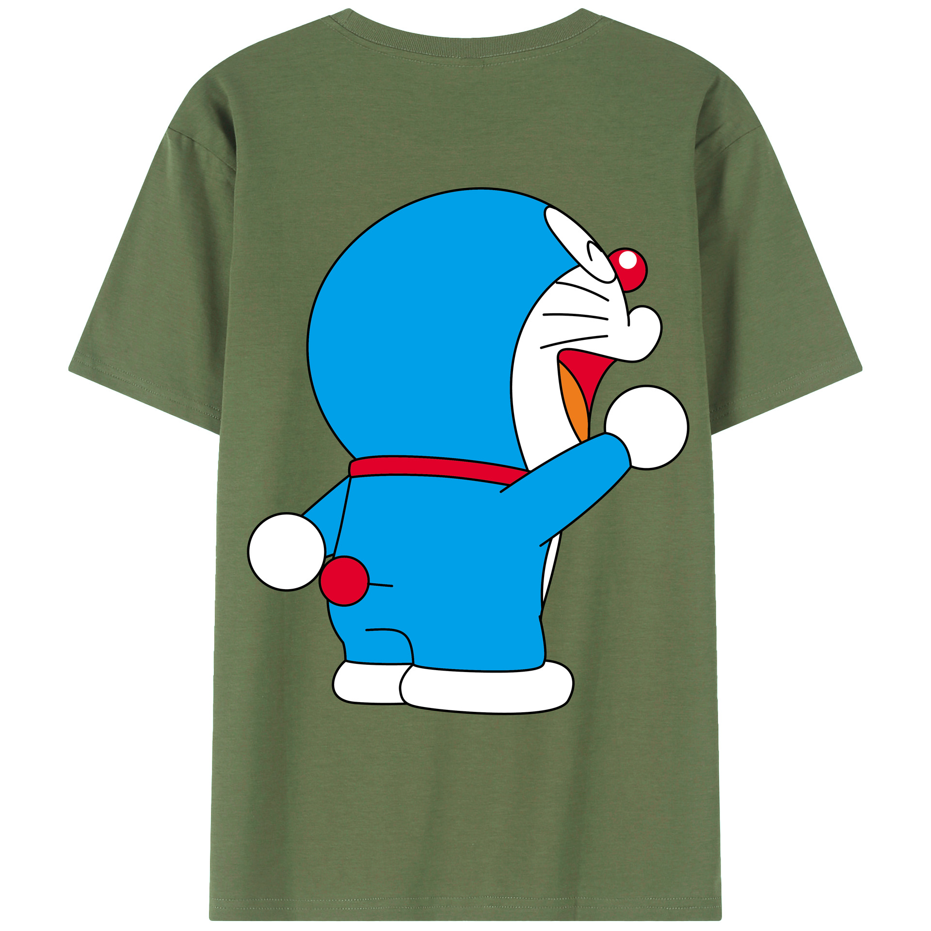 （画像用） ドラえもん Doraemon 綿100％ メンズ半袖Tシャツ（バックプリント） 通気性
